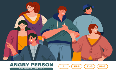 Rozhněvaný Osoba Vector - Ilustrace