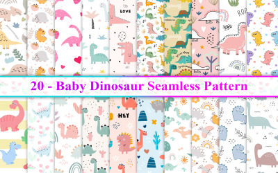 Baby dinosaurus naadloos patroon, dinosaurus naadloos patroon, dinosauruspatroon