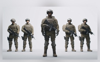 Battle-Ready Heavily Armed Military Personnel 40
