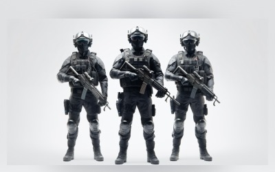 Beväpnad och redo militärstyrka i aktion 15