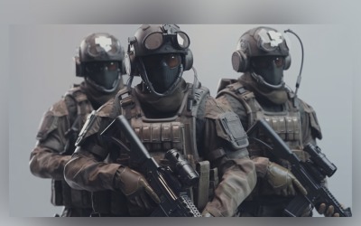 Beväpnad och redo militärstyrka i aktion 35