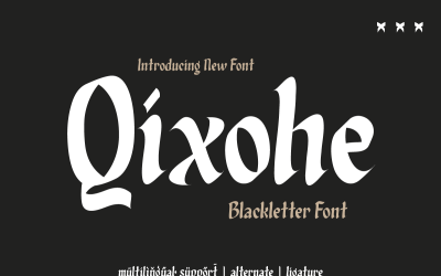 Qixohe - Fuente de letra negra