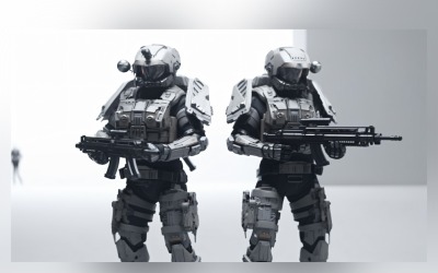 Trio of Steel Warriors Robot Military  74