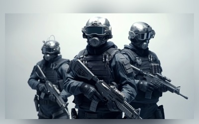 Tungt beväpnad militär styrka 45
