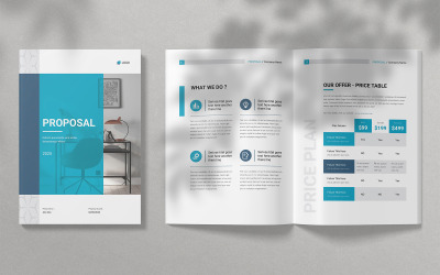 16Page Project Proposal Layout for MS Word, InDesign and Affinity Suites