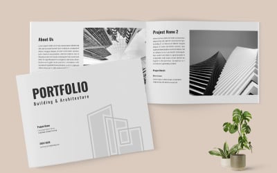 Modèle de portfolio d&amp;#39;architecture de bâtiment paysager