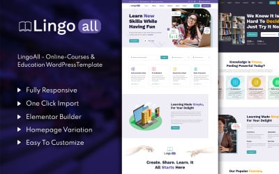 LingoAll - Çevrimiçi Kurslar ve Eğitim WordPress Teması