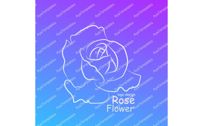 Ontwerpsjabloon voor rozenbloemlogo