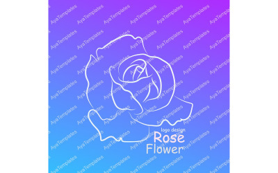 Plantilla de diseño de logotipo de flor rosa