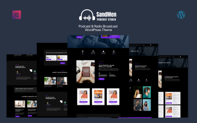 SandMen - 播客和广播工作室 WordPress 网站