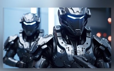 Triplice robotico della forza Guerrieri pesantemente armati 100