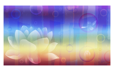 Abstraktní obrázek na pozadí 14400x8100px v paletě barev duhy s lotosem