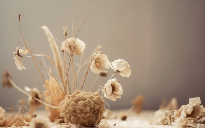 Dried Flowers Still Life White Flora 08