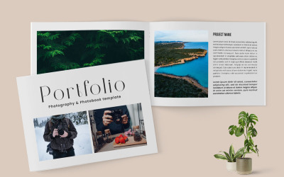 Minimalny układ portfolio fotografia krajobrazowa szablon portfolio fotoksiążki