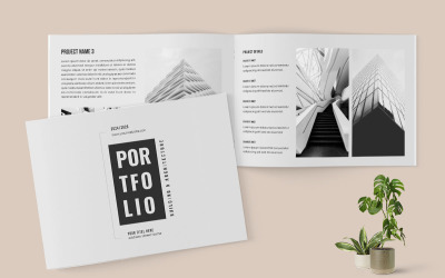 Modello di portfolio di progettazione del layout del portfolio di architettura del paesaggio