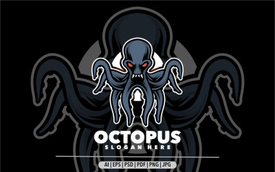 Octopus monster mascotte logo ontwerp voor sport