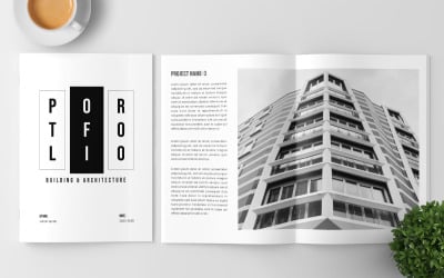 Portfolio-Vorlage oder Architektur-Portfolio-Layout-Design