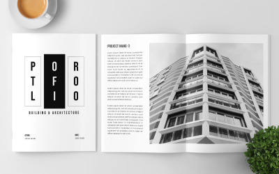 Portfoliosjabloon of architectuurportfolio-indelingsontwerp