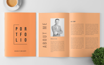 Progetta il layout del portfolio fotografico del modello di portfolio