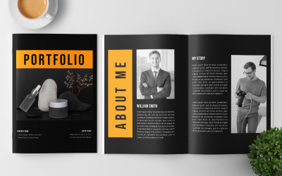 Szablon portfolio minimalistyczny układ fotografii projektowej