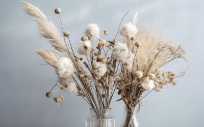 Torkade blommor Stilleben White Flora 20