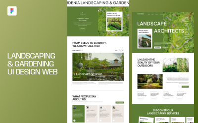 Web design de interface de usuário de paisagismo e jardinagem
