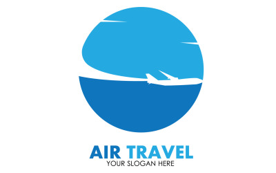 Szablon logo podróży samolotem wektor v17