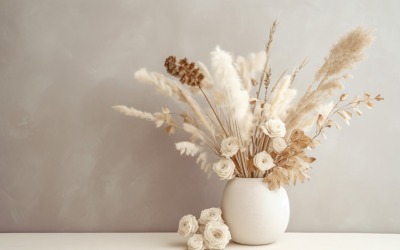 Torkade blommor Stilleben White Flora 22