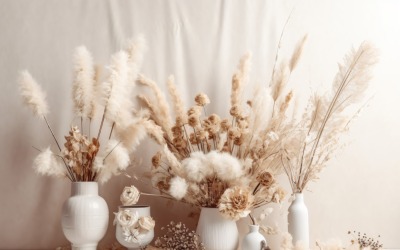 Torkade blommor Stilleben White Flora 27