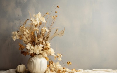 Torkade blommor Stilleben White Flora 39