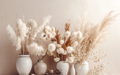 Torkade blommor Stilleben White Flora 48
