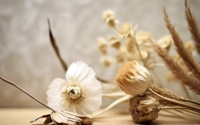 Torkade blommor Stilleben White Flora 53