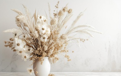 Torkade blommor Stilleben White Flora 56