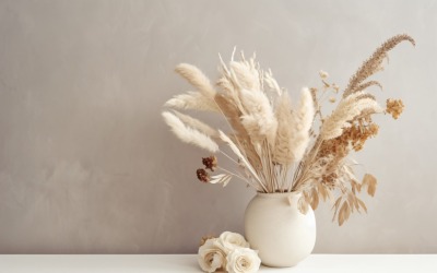 Torkade blommor Stilleben White Flora 62