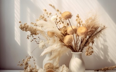 Torkade blommor Stilleben White Flora 73