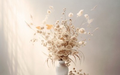 Torkade blommor Stilleben White Flora 81