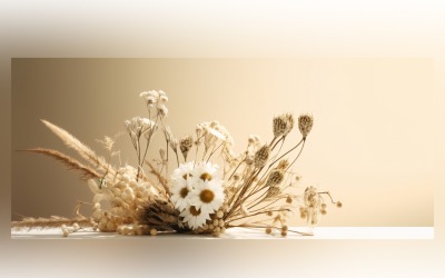 Torkade blommor Stilleben White Flora 84