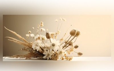 Torkade blommor Stilleben White Flora 88