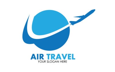 Vetor de modelo de logotipo de viagem de avião v1