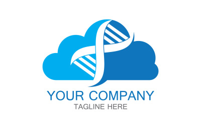 Modèle de logo ADN bleu nuage v3