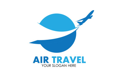 Vettore del modello di logo di viaggio in aereo v24