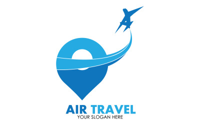 Vettore del modello di logo di viaggio in aereo v28