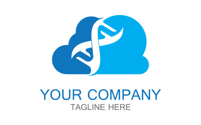 Wolkenblaue DNa-Logo-Vorlage v10
