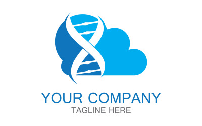 Wolkenblaue DNa-Logo-Vorlage v9