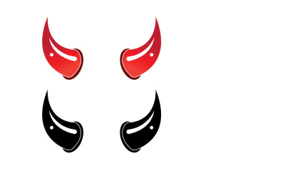 Diabelski róg czerwony szablon logo v25