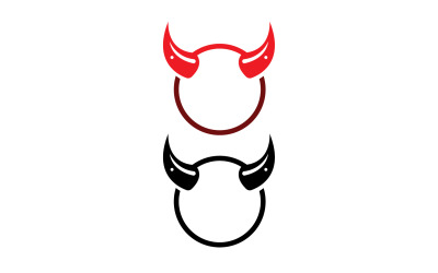 Diabelski róg czerwony szablon logo v26