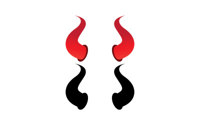 Diabelski róg czerwony szablon logo v2
