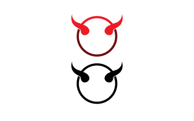 Diabelski róg czerwony szablon logo v30