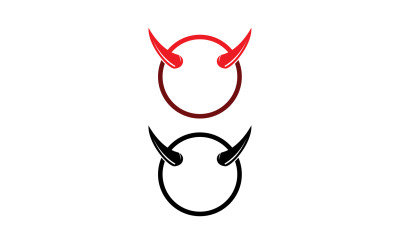 Diabelski róg czerwony szablon logo v32