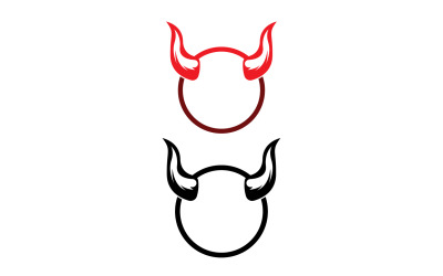 Diabelski róg czerwony szablon logo v48